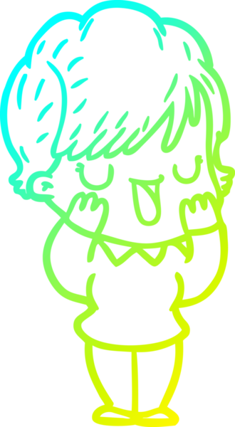 Bir insan tarafından çizilmiş bir karikatür kadın çizimi.