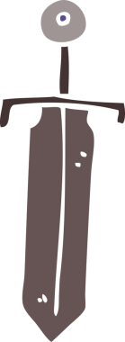 Bir insan tarafından çizilmiş eski bir kılıç.