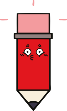 Bir insan tarafından çizilmiş sevimli bir kalem karikatürü.