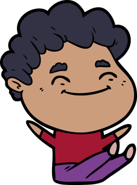 Bir insan tarafından çizilmiş çizgi film dostu bir adam.