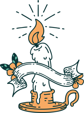 Bir insan tarafından çizilmiş, dövme stili ürkütücü erime mumlu parşömen.