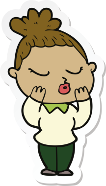 Bir insan tarafından çizilmiş bir karikatür çıkartması.