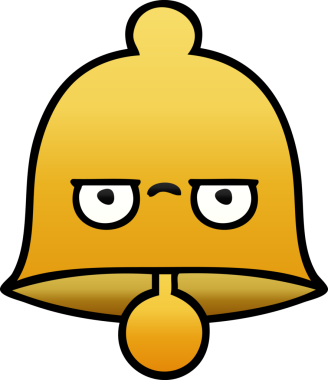 bir insan tarafından çizilmiş bir çanın gölgelenmiş karikatürü