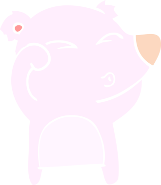 Düz renkli çizgi film. Yorgun ayı gözleri bir insan tarafından çizilmiş.