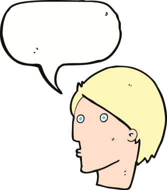 Bir insan tarafından çizilmiş konuşma baloncuğu ile karikatür şaşırdı