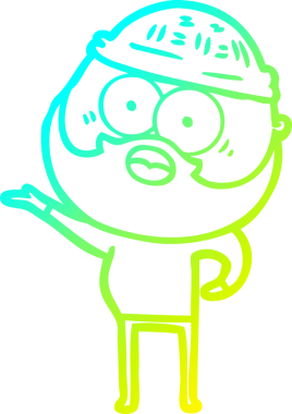 Bir insan tarafından çizilmiş sakallı bir adamın soğuk gradyan çizimi