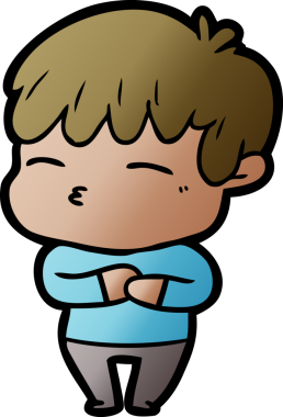 Bir insan tarafından çizilmiş meraklı bir çocuk.