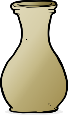 bir insan tarafından çizilmiş bir vazo.