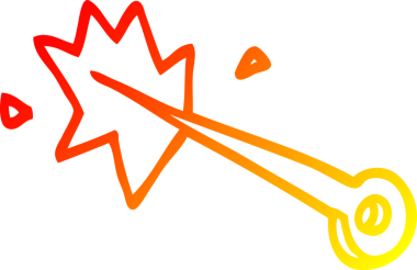 Bir insan tarafından çizilen dikiş iğnesinin sıcak gradyan çizgisi