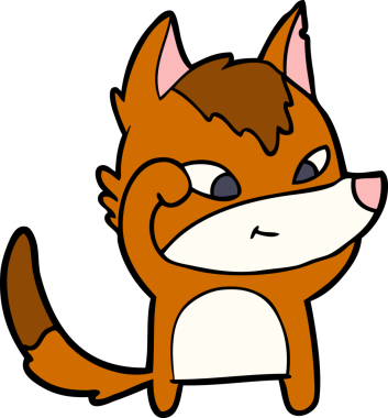 Bir insan tarafından çizilmiş tilki çizgi film karakteri