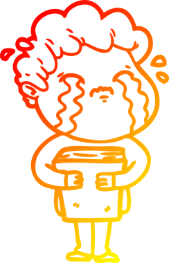 Bir insan tarafından çizilmiş ağlayan bir çizgi film karakteri çizimi.