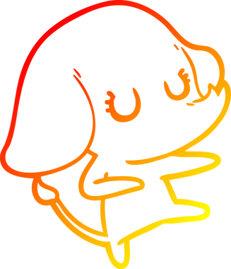 Bir insan tarafından çizilmiş şirin bir fil çizimi.