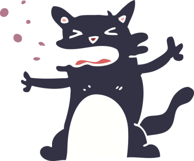 karikatür hıçkıran kedi bir insan tarafından çizildi