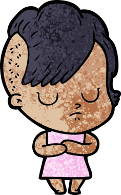 Bir insan tarafından çizilmiş karikatür kadın.