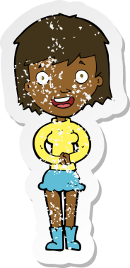 Bir insan tarafından çizilmiş heyecanlı bir karikatürün gerilimli yapıştırması.