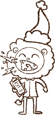 Bir insan tarafından çizilmiş Noel Aslanı Kömürü