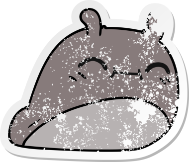 Bir insan tarafından çizilmiş mutlu bir kawaii sümüklü böceğinin serbest sticker 'ı.