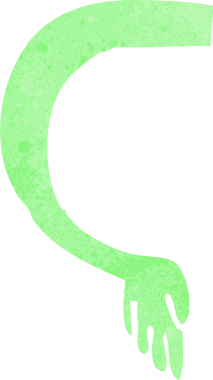 Bir insan tarafından çizilmiş bir canavar kolu.