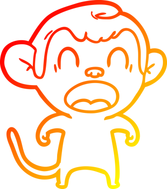 Bir insan tarafından çizilmiş bağıran çizgi film maymunu çizimi