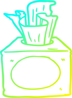 Bir insan tarafından çizilmiş bir kutu dokuların soğuk gradyan çizgisi.