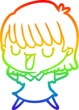 gökkuşağı gradyan çizimi bir insan tarafından çizilmiş bir karikatür kadın