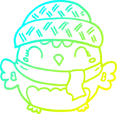 Bir insan tarafından çizilmiş şapkalı sevimli bir baykuş çizimi.