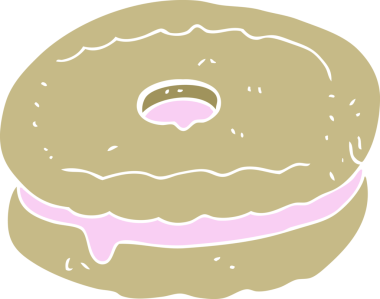 Bir insan tarafından çizilmiş bisküvinin düz renk çizimi