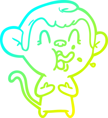 Bir insan tarafından çizilmiş çılgın bir çizgi film maymunu çizimi