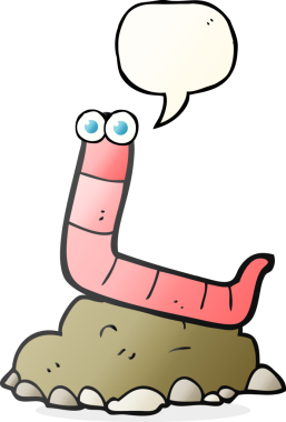 Bir insan tarafından çizilmiş serbest konuşma balonu karikatür solucanı.