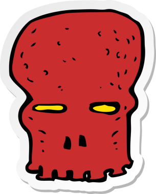 Bir insan tarafından çizilmiş ürkütücü bir karikatür çıkartması.