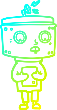 Bir insan tarafından çizilmiş soğuk gradyan robot çizimi