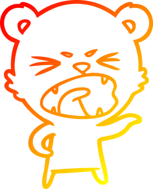 Bir insan tarafından çizilmiş kızgın bir kutup ayısının sıcak çizgi çizimi