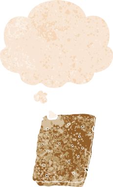 Düşünce baloncuklu çizgi film gözlemesi grunge sıkıntılı retro desenli bir insan tarafından çizilmiş