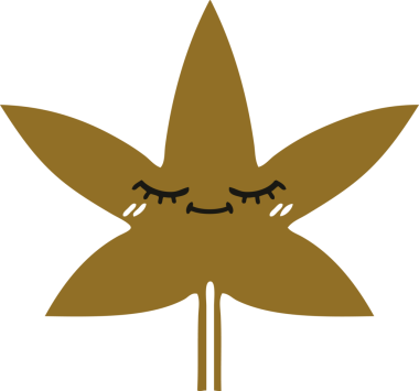 Bir insan tarafından çizilen sonbahar yaprağının düz renk retro karikatürü