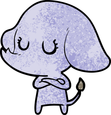 Bir insan tarafından çizilmiş şirin bir fil.