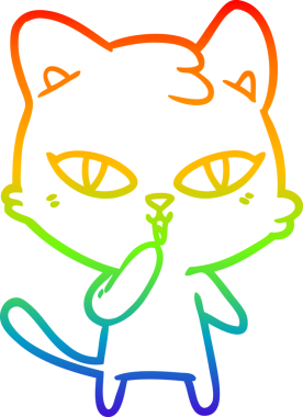 gökkuşağı gradyanı çizimi bir insan tarafından çizilmiş çizgi film kedisi