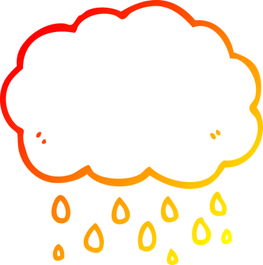 Bir insan tarafından çizilen karikatür bulutunun sıcak çizgi çizimi