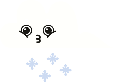 Bir insan tarafından çizilmiş bir kar bulutunun düz renkli retro karikatürü