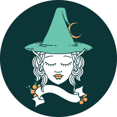 Bir insan tarafından çizilmiş elf büyüsü karakteri simgesi