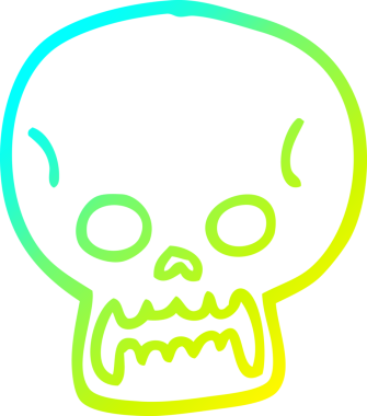 Bir insan tarafından çizilen cadılar bayramı kafatası karikatürü.