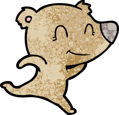 Bir insan tarafından çizilmiş dost canlısı ayı çizgi filmi.