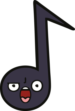 Bir insan tarafından çizilmiş güzel bir nota karikatürü.