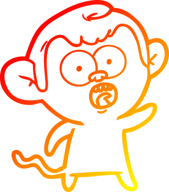 Bir insan tarafından çizilmiş bir çizgi filmin sıcak gradyan çizimi.