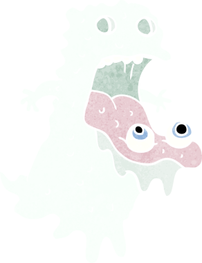 Bir insan tarafından çizilmiş iğrenç bir hayalet.