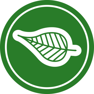 Bir insan tarafından çizilmiş doğal yaprak dairesel simgesi