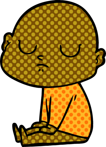 bir insan tarafından çizilmiş kel bir adam.