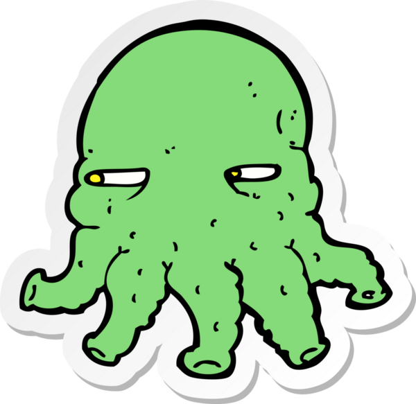 Bir insan tarafından çizilmiş uzaylı suratının çıkartması.