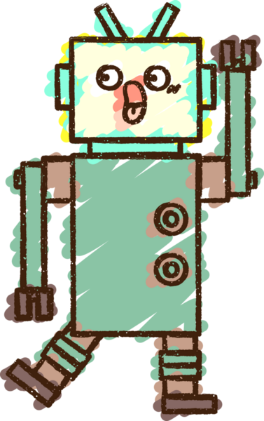 Bir insan tarafından çizilen Şaşkın Robot Tebeşiri