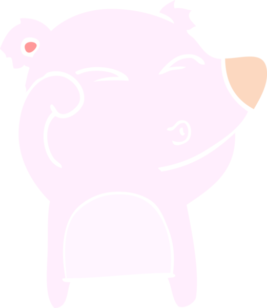 Düz renkli çizgi film. Yorgun ayı gözleri bir insan tarafından çizilmiş.