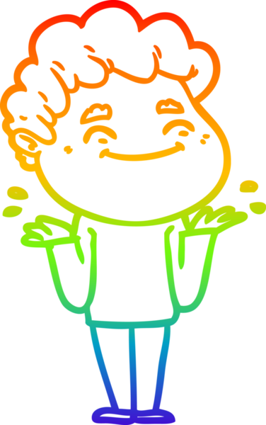 Bir insan tarafından çizilmiş gökkuşağı gradyan çizgi çizimi.